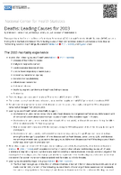 Deaths Leading Causes for 2003