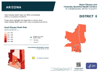 AZ Congressional District 08 Heart Disease and Federally Qualified Health Centers Map 118th Congress