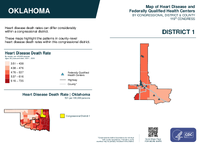 OK Congressional District 01 Heart Disease and Federally Qualified Health Centers Map 119th Congress