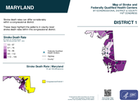 MD Congressional District 01 Stroke and Federally Qualified Health Centers Map 119th Congress