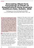 Nowcasting ShortTerm Forecasting of COVID19 Hospitalizations Using Syndromic Healthcare Data Sweden 2020