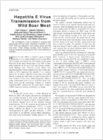 Hepatitis E Virus Transmission from Wild Boar Meat