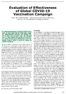 Evaluation of Effectiveness of Global COVID19 Vaccination Campaign