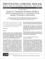 Using the Community Readiness Model to Select Communities for a CommunityWide Obesity Prevention Intervention