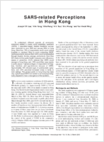 SARSrelated Perceptions in Hong Kong