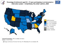2015 IISAR Adolescent Participation Map IIS for United States five cities and DC