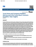 Truck Driver and Company President Electrocuted After Crane Boom Contacts Powerline West Virginia FACE 9314