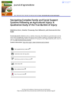 Navigating Complex Family and Social Support Systems Following an Agricultural Injury A Qualitative Study of the True Burden of Injury