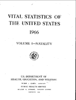 Vital Statistics of the United States 1966 Volume INatality