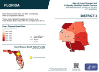 FL Congressional District 03 Heart Disease and Federally Qualified Health Centers Map 119th Congress