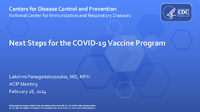 Next Steps for the COVID19 Vaccine Program