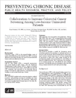 Collaboration to Increase Colorectal Cancer Screening Among LowIncome Uninsured Patients