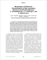 Morphologic and molecular characterization of new Cyclospora species from Ethiopian monkeys C cercopitheci spn C colobi spn and C papionis spn