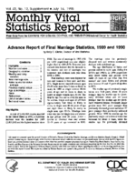 Advance Report of Final Marriage Statistics 1989 and 1990