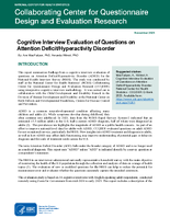 Cognitive Interview Evaluation of Questions on Attention DeficitHyperactivity Disorder