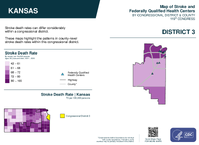 KS Congressional District 03 Stroke and Federally Qualified Health Centers Map 119th Congress