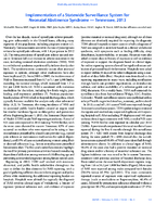 Implementation of a Statewide Surveillance System for Neonatal Abstinence Syndrome  Tennessee 2013