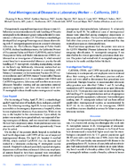 Fatal Meningococcal Disease in a Laboratory Worker  California 2012