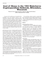 Costs of Illness in the 1993 Waterborne Cryptosporidium Outbreak Milwaukee Wisconsin