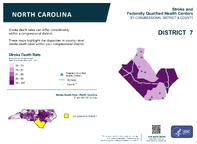 NC Congressional District 07 Stroke and Federally Qualified Health Centers Map 118th Congress