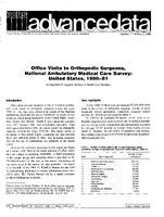 Office Visits to Orthopedic Surgeons National Ambulatory Medical Care Survey United States 198081