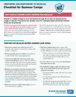 Preparing and Responding to Measles Checklist for Summer Camps