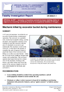 Mechanic killed by excavator bucket during maintenance
