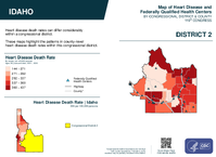 ID Congressional District 02 Heart Disease and Federally Qualified Health Centers Map 119th Congress