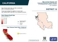 CA Congressional District 19 Heart Disease and Federally Qualified Health Centers Map 119th Congress
