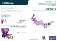 LA Congressional District 02 Stroke and Federally Qualified Health Centers Map 119th Congress