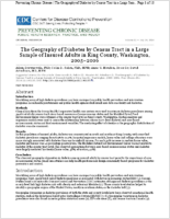 The Geography of Diabetes by Census Tract in a Large Sample of Insured Adults in King County Washington 20052006