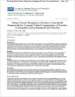 Using Concept Mapping to Develop a Conceptual Framework for Creating Virtual Communities of Practice to Translate Cancer Research into Practice