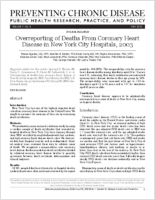 Overreporting of Deaths From Coronary Heart Disease in New York City Hospitals 2003