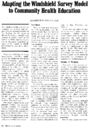 Adapting the windshield survey model to community health education