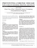 StartUp of the Colorectal Cancer Screening Demonstration Program