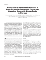 Molecular Characterization of a NonBabesia divergens Organism Causing Zoonotic Babesiosis in Europe