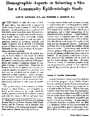 Demographic aspects in selecting a site for a community epidemiologic study