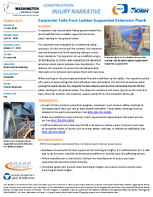 Construction Injury Narrative Carpenter Falls from LadderSupported Extension Plank 2020