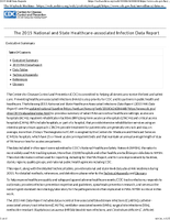 2015 National and State HealthcareAssociated Infections Data Report  Executive Summary Technical Appendix References Glossary