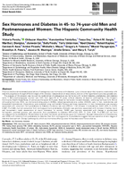 Sex Hormones and Diabetes in 45 to 74YearOld Men and Postmenopausal Women The Hispanic Community Health Study