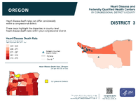 OR Congressional District 03 Heart Disease and Federally Qualified Health Centers Map 118th Congress