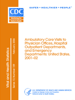 Ambulatory Care Visits to Physician Offices Hospital Outpatient Departments and Emergency Departments United States 200102