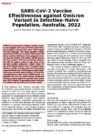SARSCoV2 Vaccine Effectiveness against Omicron Variant in InfectionNaive Population Australia 2022