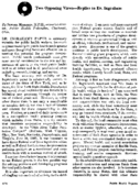 Two opposing viewsReplies to Dr Ingraham