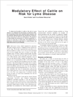 Modulatory Effect of Cattle on Risk for Lyme Disease