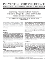 Improving Physical Activity Resource Guides to Bridge the Divide Between the Clinic and the Community