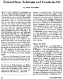 FederalState relations and grantsinaid