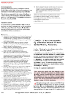 COVID19 Vaccine Uptake by Infection Status in New South Wales Australia