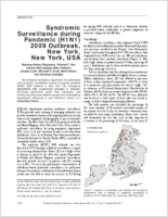 Syndromic Surveillance during Pandemic H1N1 2009 Outbreak New York New York USA
