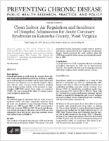 Clean Indoor Air Regulation and Incidence of Hospital Admissions for Acute Coronary Syndrome in Kanawha County West Virginia